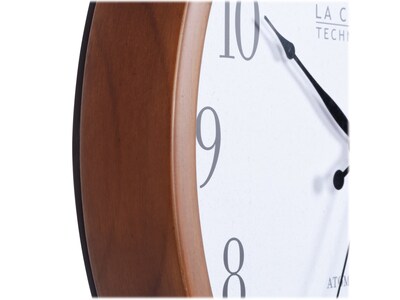 La Crosse Technology Atomic Analog Wall Clock, Wood, 12.80" (404-50447)