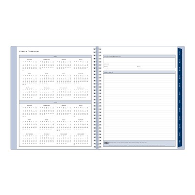 2027 Blue Sky Passages 8.5" x 11" Calendar Year Weekly & Monthly Planner, Plastic Cover, Solid Navy (148658-27)