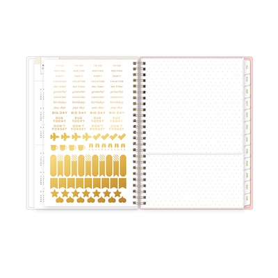 2026-2027 Blue Sky Day Designer Floral Cream 6" x 8" Academic Year Weekly & Monthly Planner, Plastic Cover (158170)