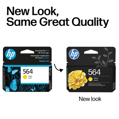 HP 564 Yellow Standard Yield Ink Cartridge, Prints Up to 300 Pages (CB320WN#140)