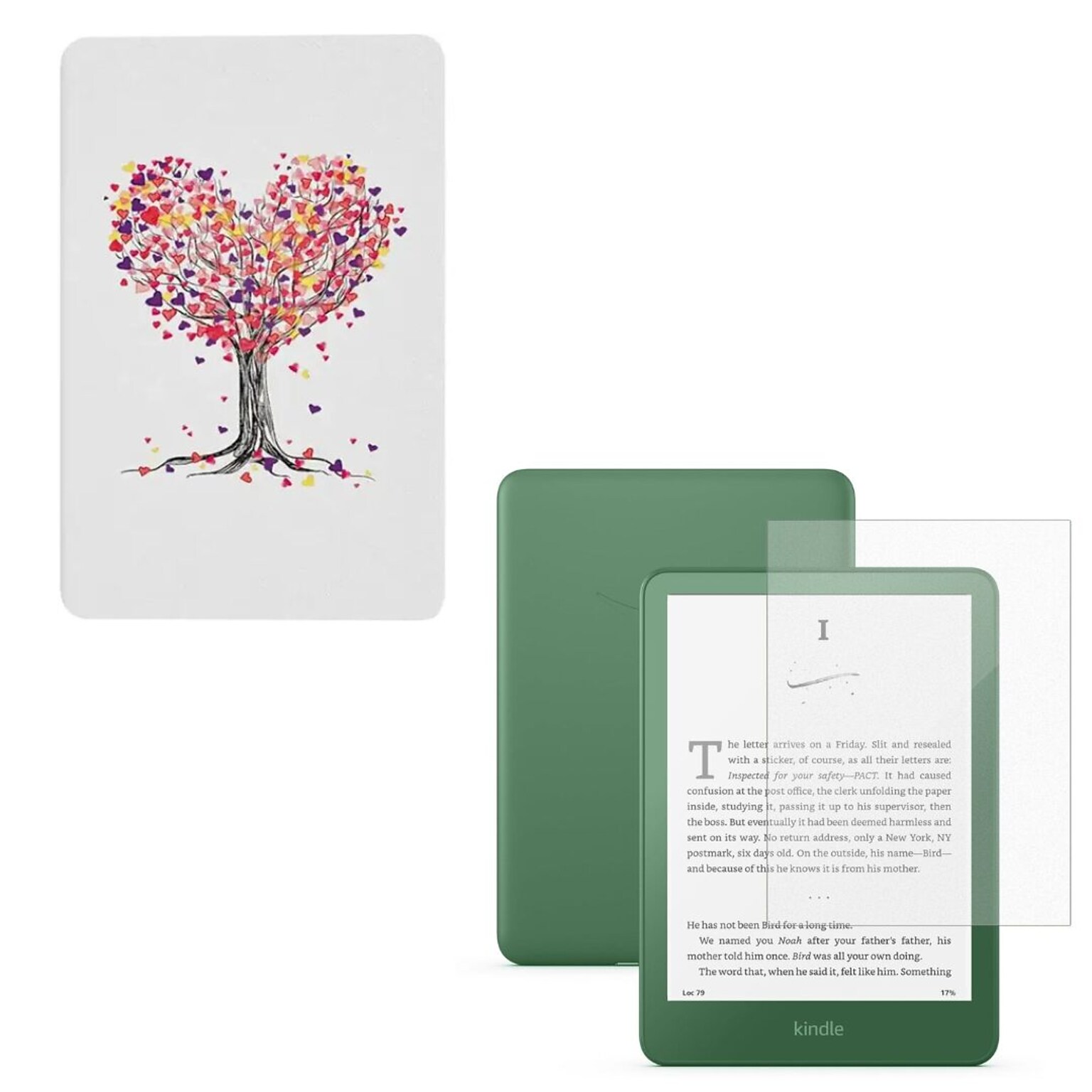 SaharaCase Venture TPU 7 Folio Case & Screen Protector for Kindle, Tree Heart (TB00448-ZD-T70)