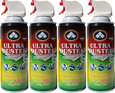 Ultra Duster Industrial Strength Compressed Air Duster Cleaner 10 oz., 4/Pack (UDS-10P4)