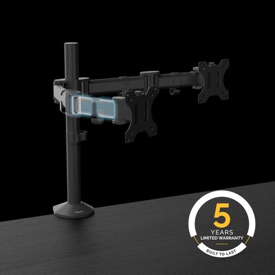 Fellowes Reflex Dual Adjustable Monitor Arm, Up to 27", Black (8502601)