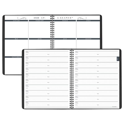 2027 AT-A-GLANCE 8" x 10" Calendar Year/Monthly Planner, Faux Leather Cover Black (70-130-05-27)