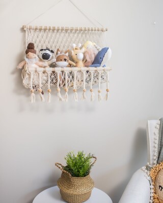 Willow Macrame Storage Wall Decor