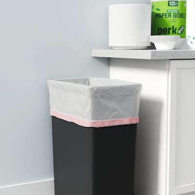 Perk™ 13 Gallon Scented Kitchen Trash Bag, 28" x 24", Low Density, 0.9 mil, White, 100 Bags/Box (PK56751)