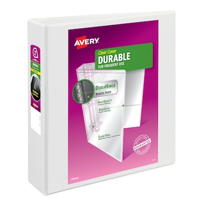 Avery 2 3-Ring View Binders, D-Ring, White (09501)