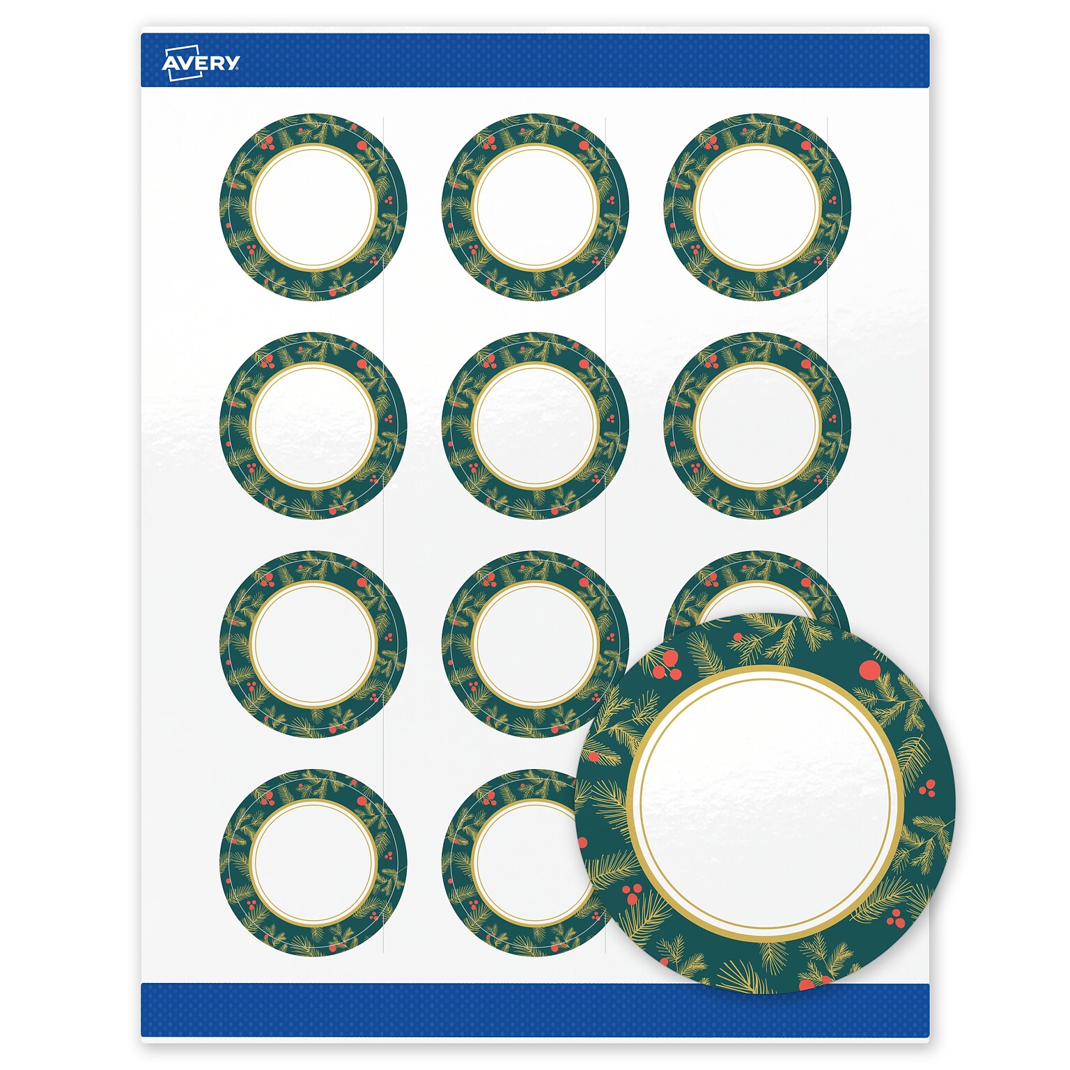 Avery Circle Multipurpose Labels, 2 Dia., White, 120/Pack (19479370495)