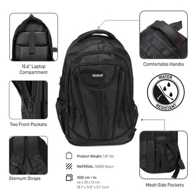 DUKAP EDGE Laptop Compatible Backpack, Large, Black (BDK-EDG-BLK)