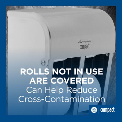 Compact 4-Roll Quad Coreless Toilet Paper Dispenser by GP PRO, Stainless Steel (56748)