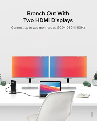 Plugable USB-C Dual HDMI Universal Docking Station (UD-3900C)