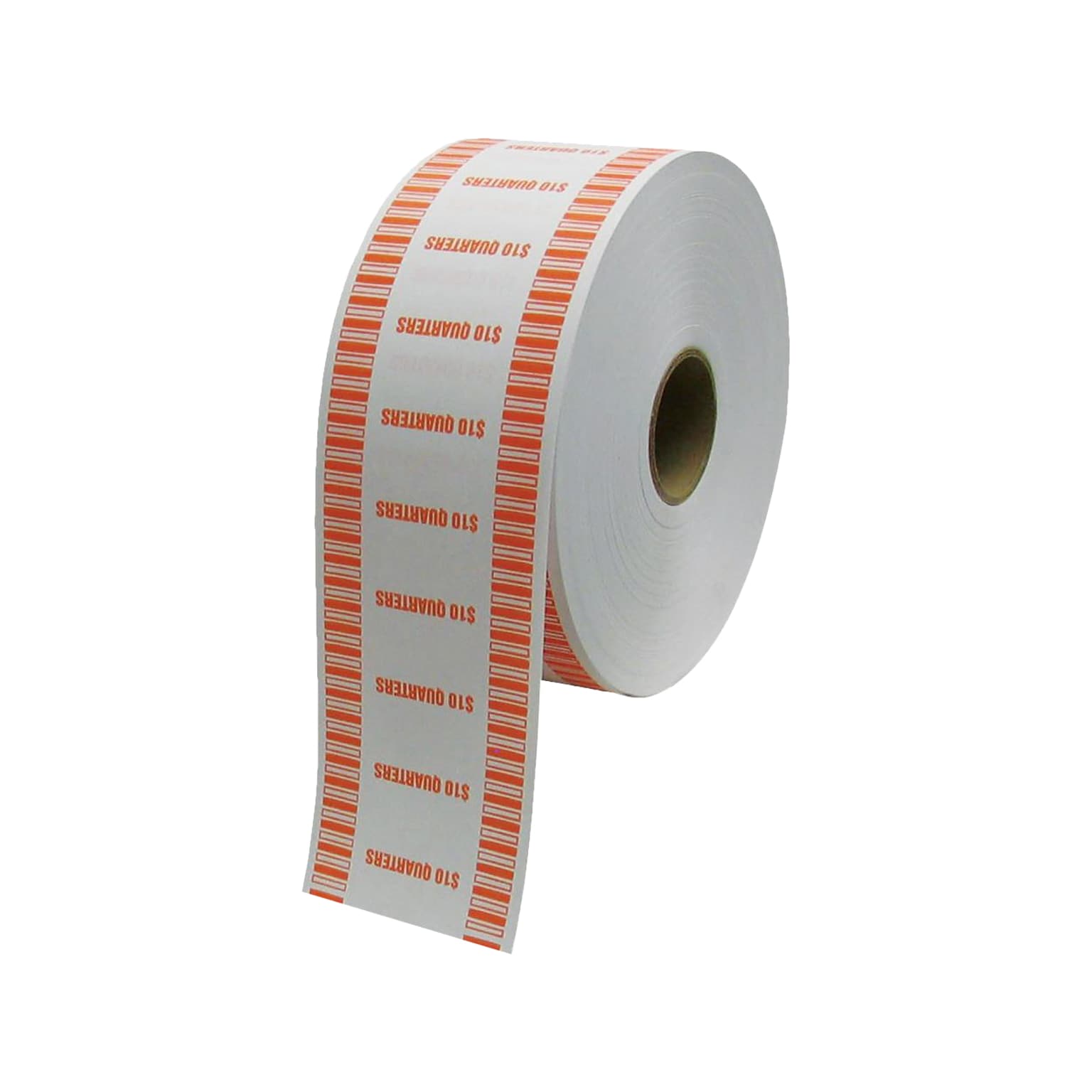 CONTROLTEK $10 Quarter Coin Wrapper for Coin Wrapping Machines, Kraft/Orange, 8 Rolls/Carton (575037)