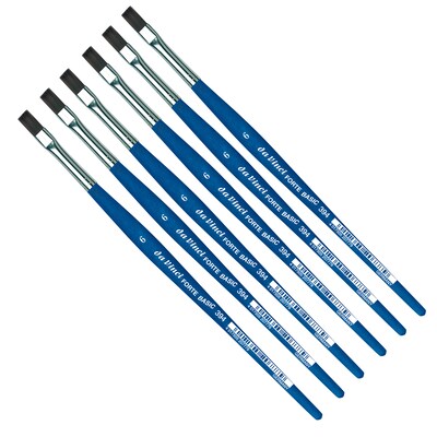 da Vinci FORTE BASIC Acrylic Synthetic Student Flat Brush, 6 /Pack (DVXVA3946-6)