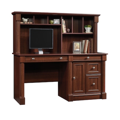 Sauder Palladia 59W Computer Desk with Hutch, Select Cherry (420513)