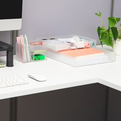 Mind Reader 3-Piece Desk Organizer Set, Clear (TRU3PC-CLR)