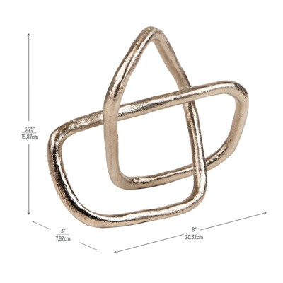 Mind Reader Geometric Infinity Sculpture, Metal, Gold (SQUIG-SIL)