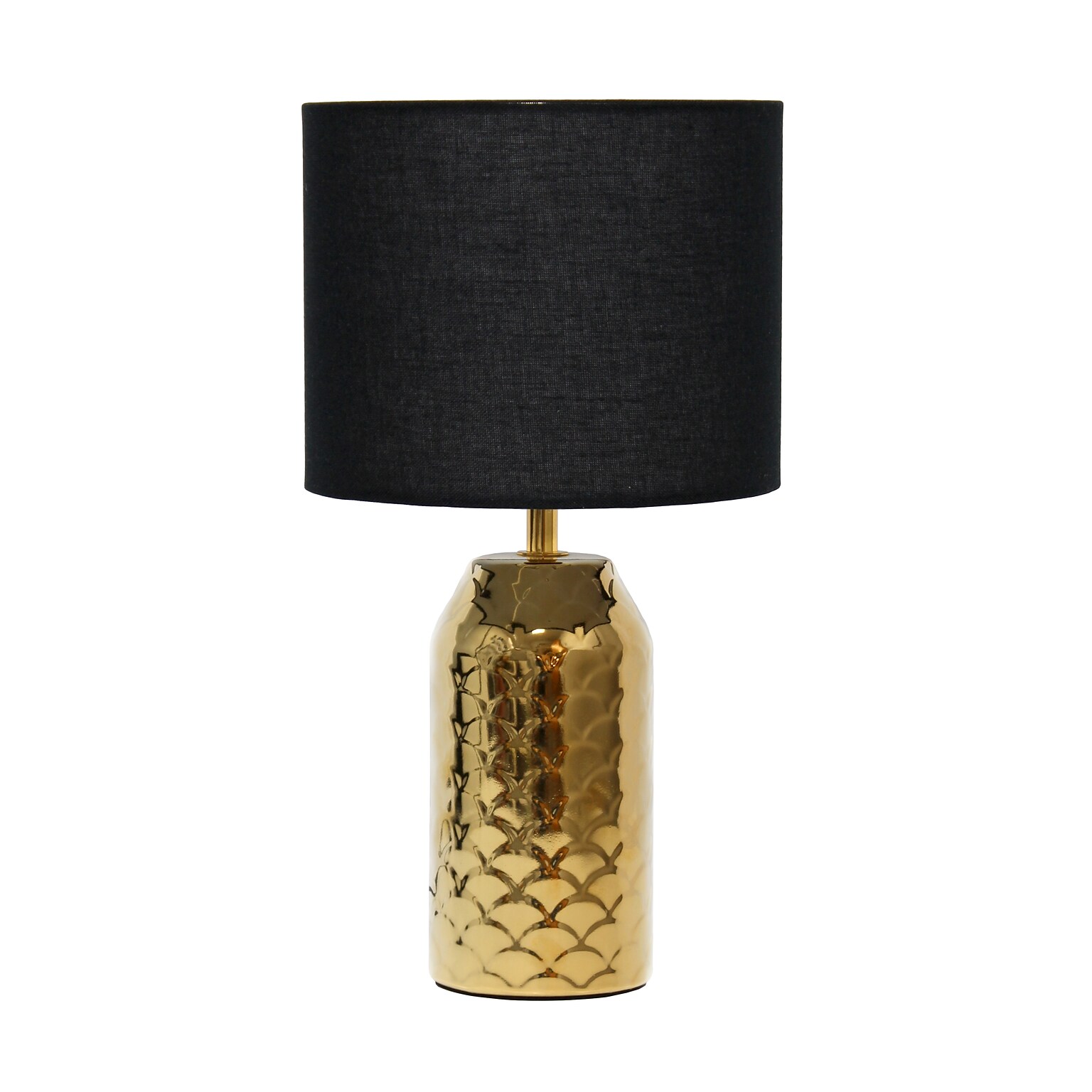 Simple Designs Whimsical Wave 13.4 LED Table Lamp, Gold Base/Black Shade (LT2123-GLD)