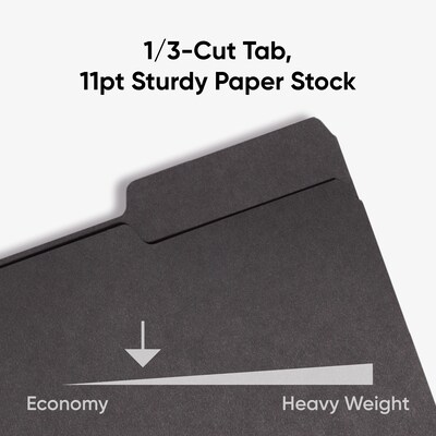 Smead Interior File Folders, 1/3-Cut Tab, Letter Size, Black, 100/Box (10243)
