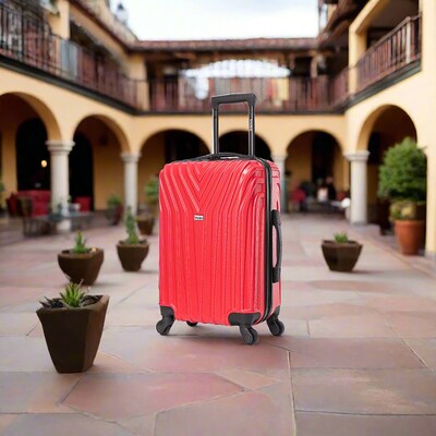 InUSA Vasty 22.44 Hardside Suitcase, 4-Wheeled Spinner, TSA Checkpoint Friendly, Red (IUVAS00S-RED)