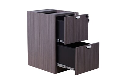 Boss Office Products 66" Desk with Box/Box/File Pedestal and File/File Pedestal, Driftwood (GROUPA22-DW)