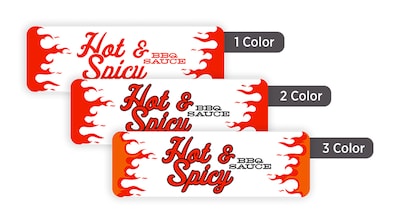 Custom Print Advertising Label, 1 x 3 Rectangle, 1 Standard Color, 1-Sided, 250 Labels/Roll