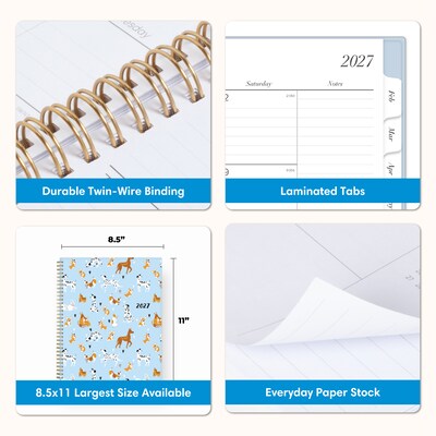 2027 Blue Sky 8.5" x 11" Weekly & Monthly Planner, Blue (164031)