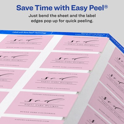 Avery Laser/Inkjet Square Multipurpose Labels, 1" x 1", Matte White, 2400 Labels/Box (94103)