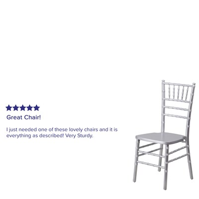 Flash Furniture HERCULES Series Wood Chiavari Chair, Silver, 2 Pack (2XSSILVER)