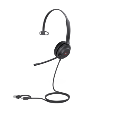 Yealink UH37 Wired USB Noise Cancelling Mono On-Ear USB C/A MT certified