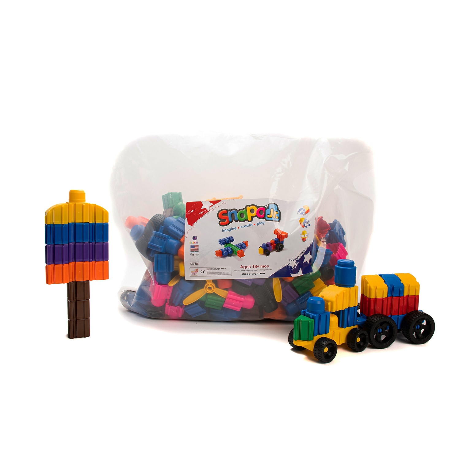 Snapo Jr. Building Blocks Ultimate Builders Kit, 250 Pieces/Set (SNP32250)