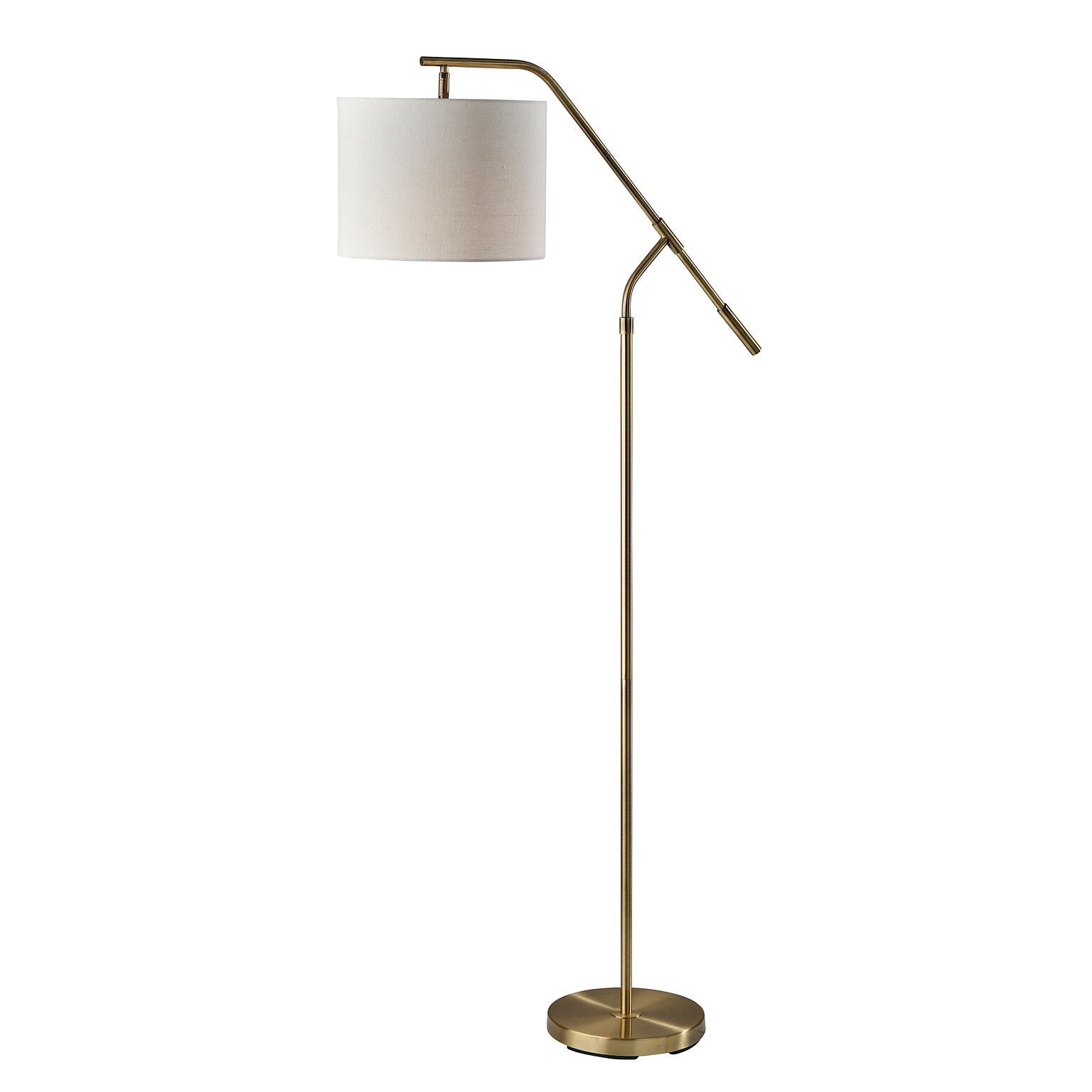 Simplee Adesso Milo 60 Antique Brass Floor Lamp with Off-White Drum Shade (SL9503-21)