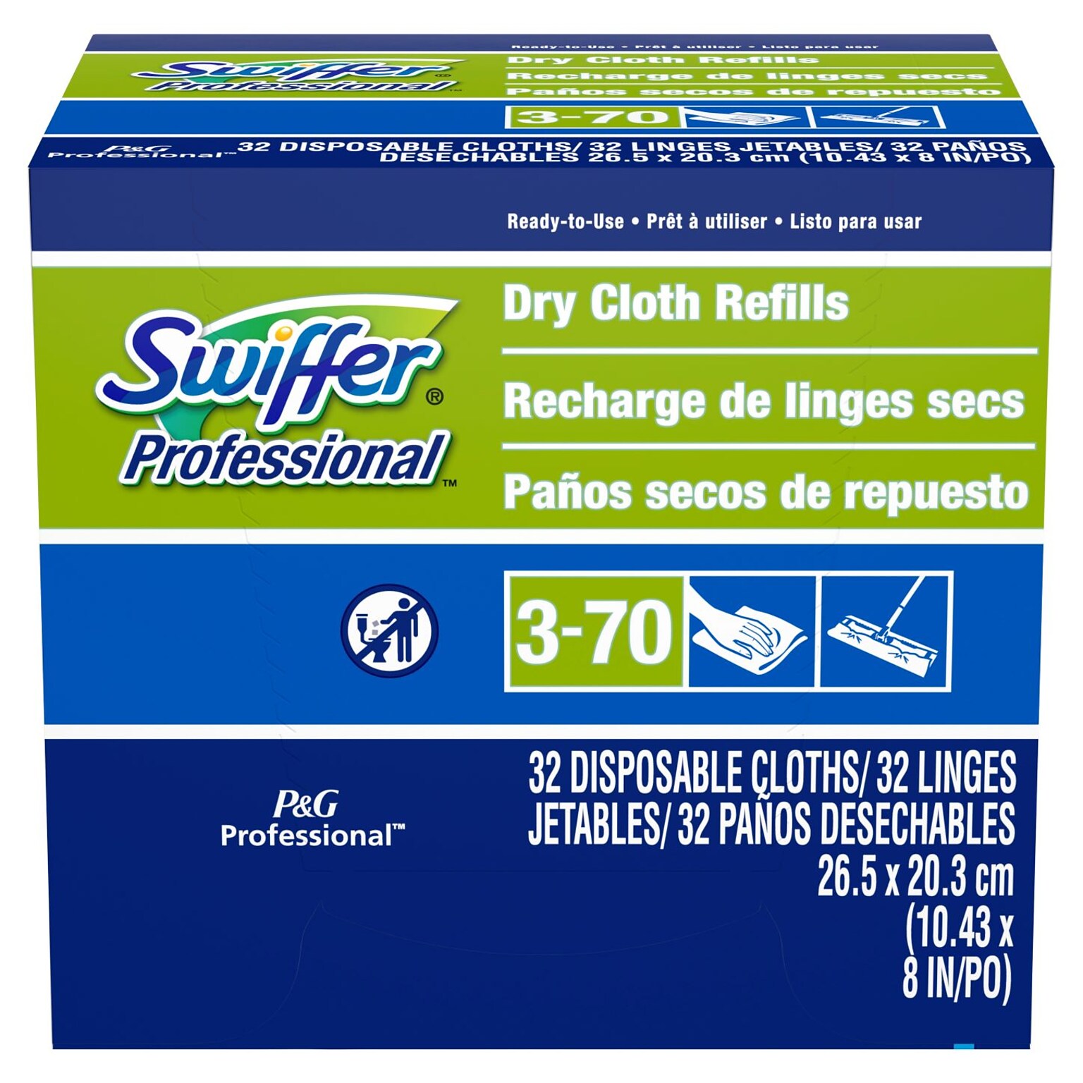 Swiffer Professional Dusting Cloths, White, 32 Cloths/Box, 6 Boxes/Carton (33407)