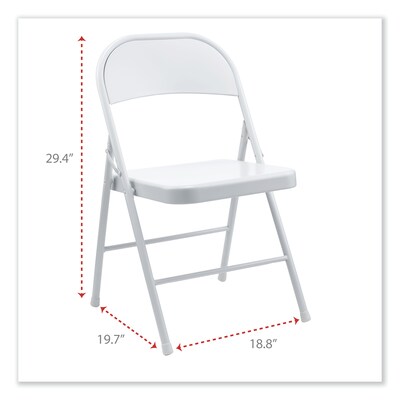 Alera® Metal Office Folding Chair, Gray, 4/Carton (ALECA940)