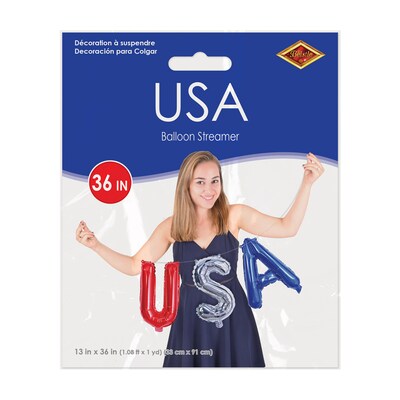 Beistle Fourth of July USA Balloon Streamer, 6/Pack (58345)