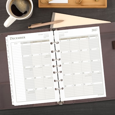 2027 AT-A-GLANCE 8.5" x 5.5" Weekly & Monthly Planner Refill, White/Brown (481-285Y-27)
