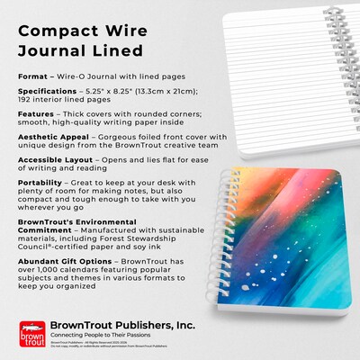 BrownTrout Starburst 5.25" x 8.25" Academic & Calendar Year Personal Organizer, Multicolored (9798330707041)