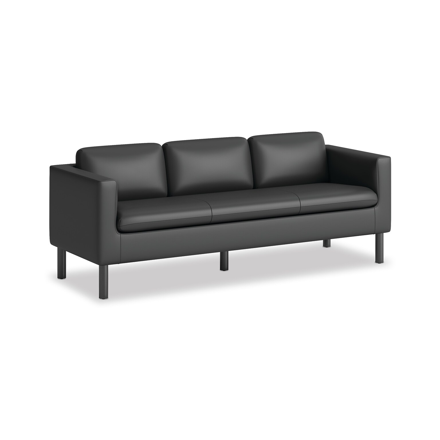 HON Parkwyn 77 Polyurethane Sofa, Black (HVLVL3.BLK01)