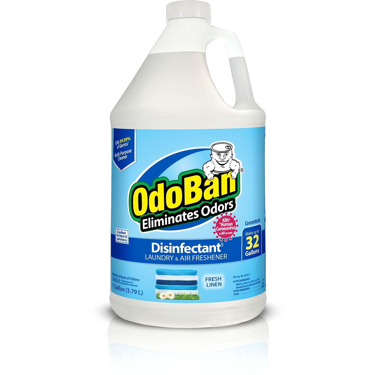 OdoBan Air Freshener & Deodorizer, Fresh Linen Scent, 1 Gallon (911701-G4)