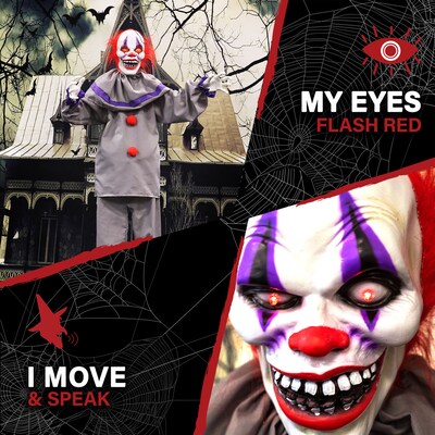 Haunted Hill Farm Life-Size Animatronic Clown (HHCLOWN-23FLSA)