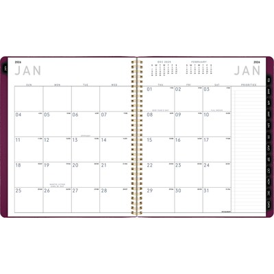 2026 AT-A-GLANCE Contemporary 9 x 11 Monthly Planner, Faux Leather Cover, Purple (70-250X-14-26)