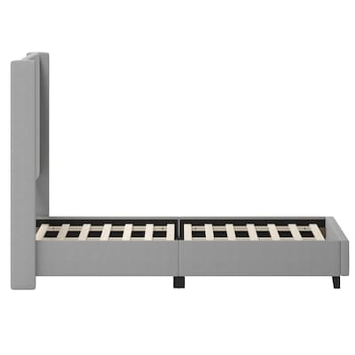 Flash Furniture Quinn Gray Upholstered Platform Bed with Headboard, King (YK1077GYK)