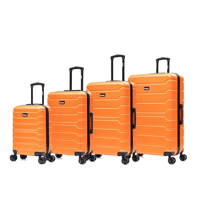 InUSA Trend 4-Piece Hardside Spinner Luggage Set, TSA Checkpoint Friendly, Orange (IUTRESMLXL-ORA)