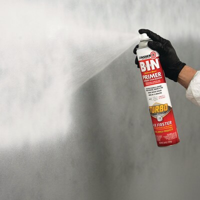 Zinsser BIN Aerosol Primer w/ Turbo Spray System, 26 oz. Aerosol Can, Flat White, 6/Carton (RST356880)