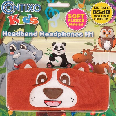 Contixo H1 Adjustable Fleece Headband Headphones, Dog (CNXH1DOG)