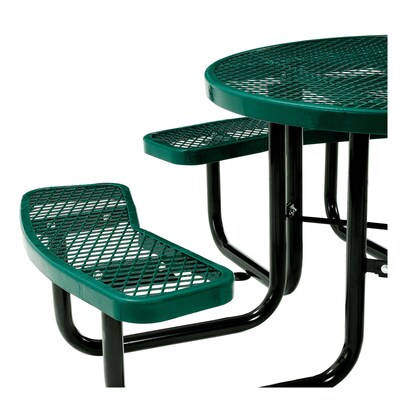 Global Industrial 46" Round Picnic Table, Expanded Metal, Green (277150GN)
