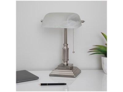 V-Light LED Desk Lamp, 14.8"H, White Brushed Nickel (8VS688029BN)