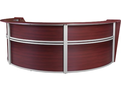 Regency Marque 144W Curved Reception Desk Workstation, Mahogany (77293MH)