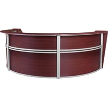 Regency Marque 144W Curved Reception Desk Workstation, Mahogany (77293MH)