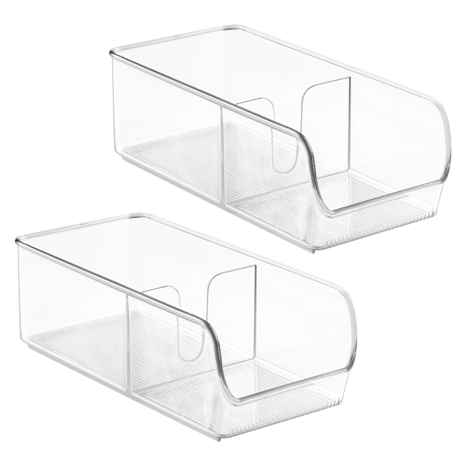 iDESIGN 2-Compartment Plastic Desk Organizer, Clear, 2 Piece (28194M2)