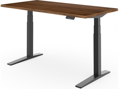 FlexiSpot E7 Pro 60"W Electric Adjustable Standing Desk, Black Walnut/Black (E7BPRO6030-BW)